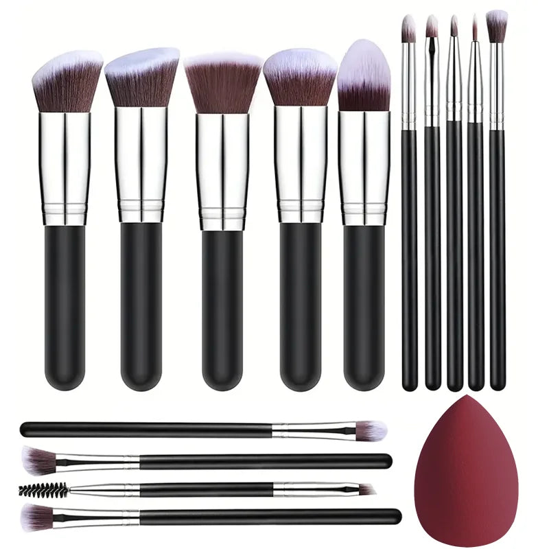 14pcs Luxury Makeup Brush Set – Soft Foundation, Blush & Eyeshadow Brushes