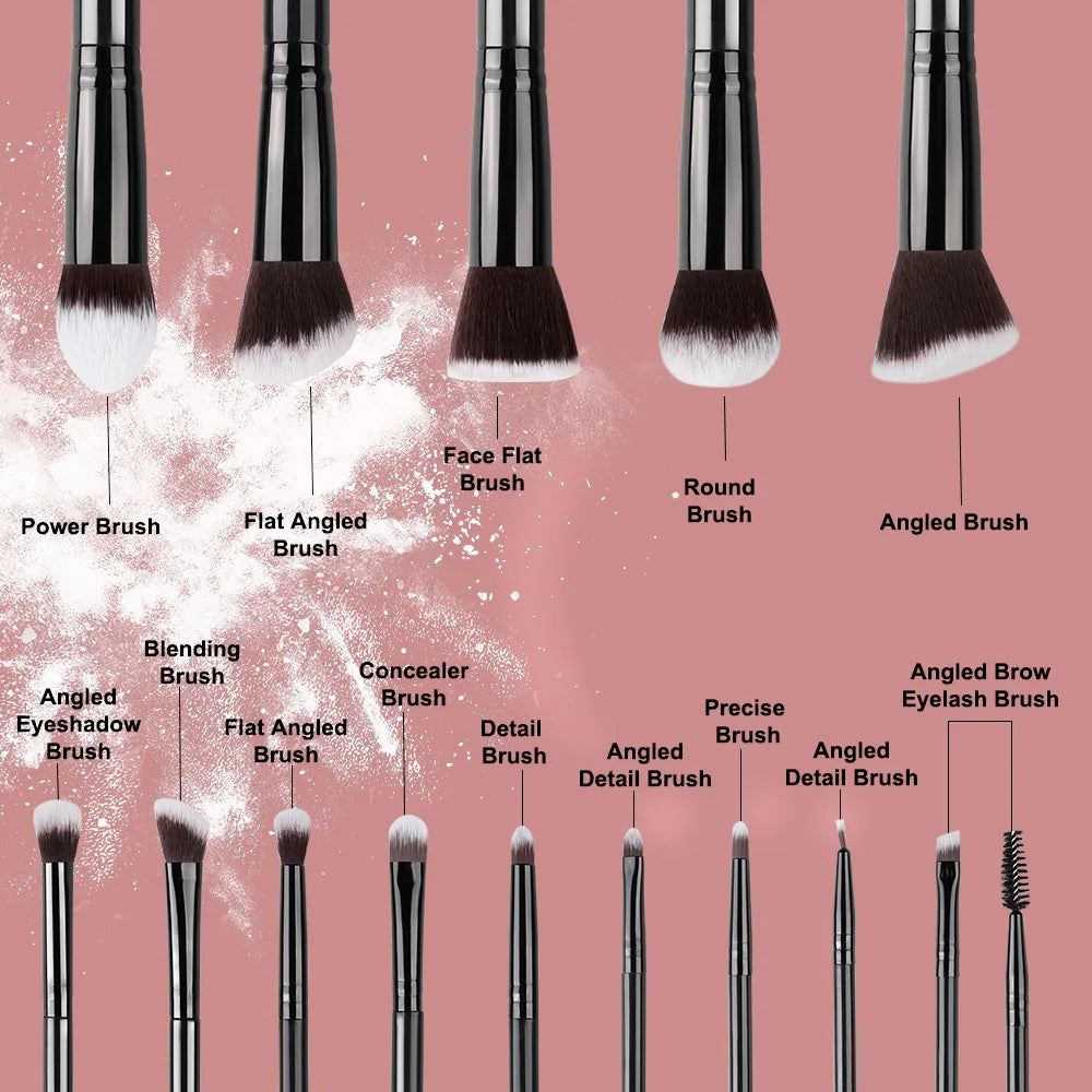 14pcs Luxury Makeup Brush Set – Soft Foundation, Blush & Eyeshadow Brushes