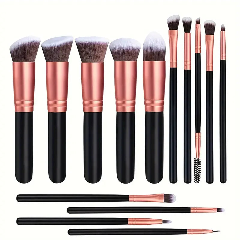 14pcs Luxury Makeup Brush Set – Soft Foundation, Blush & Eyeshadow Brushes