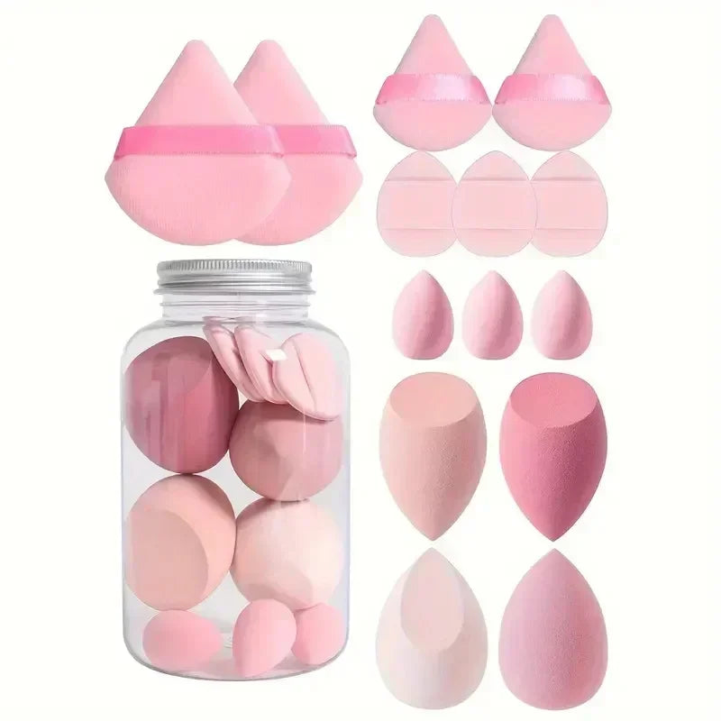 14pcs Makeup Sponge Set – Soft Cosmetic Puffs for Flawless Foundation & Blending