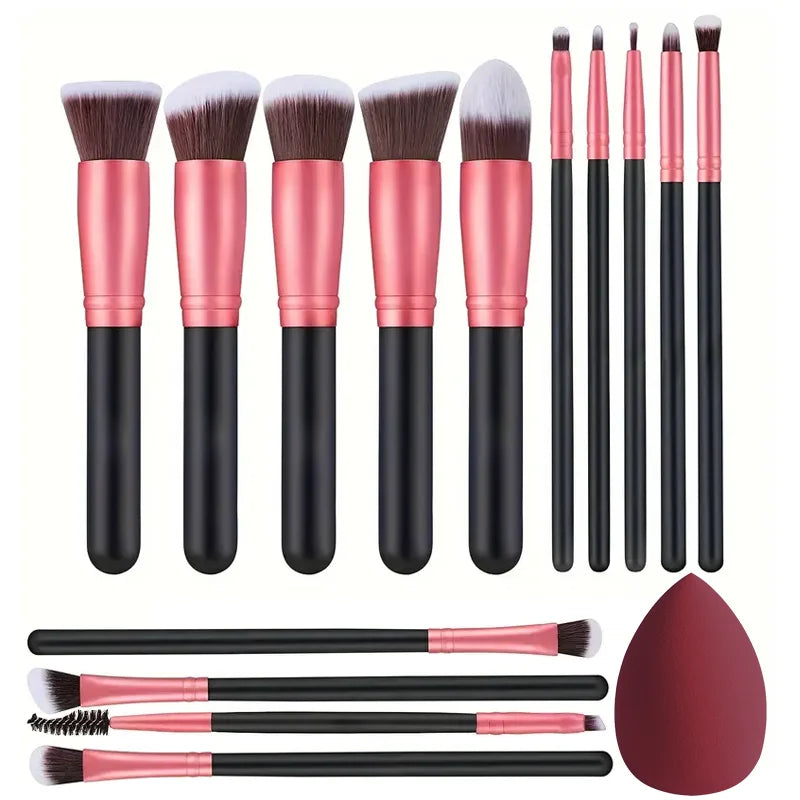 14pcs Luxury Makeup Brush Set – Soft Foundation, Blush & Eyeshadow Brushes