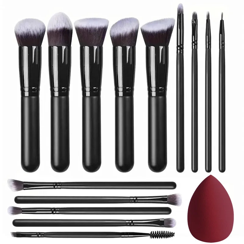 14pcs Luxury Makeup Brush Set – Soft Foundation, Blush & Eyeshadow Brushes