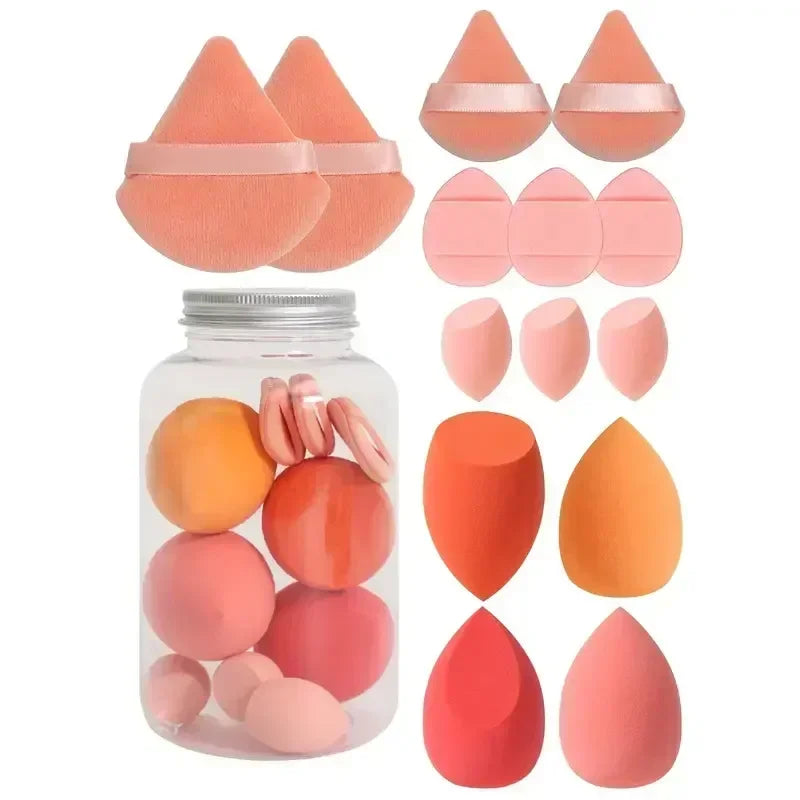 14pcs Makeup Sponge Set – Soft Cosmetic Puffs for Flawless Foundation & Blending