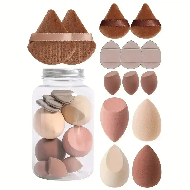 14pcs Makeup Sponge Set – Soft Cosmetic Puffs for Flawless Foundation & Blending