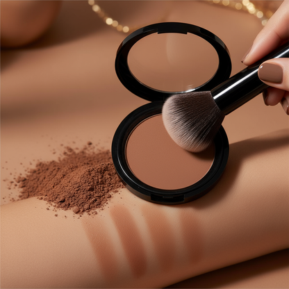 Ultra-fine powder close-up with brush